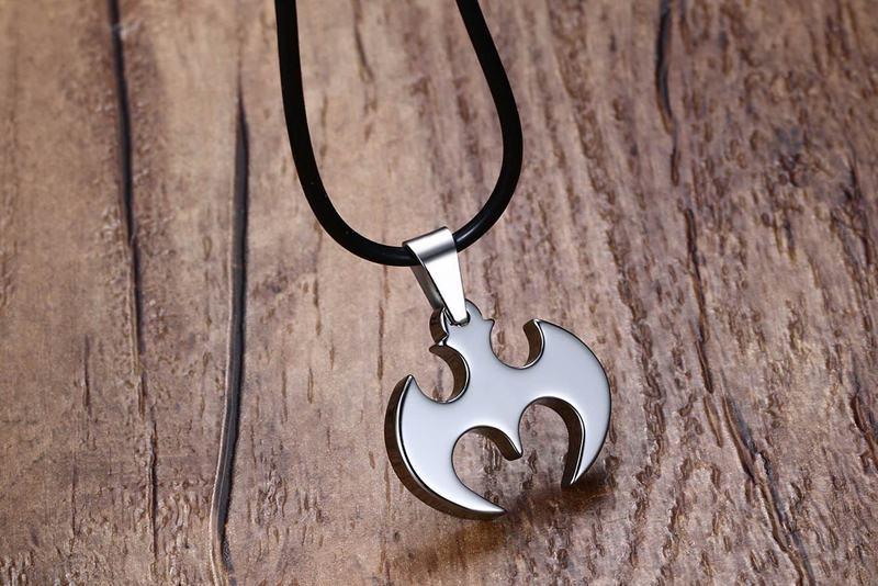 White Tungsten Vampire Bat Pendant Gothic Ghost Halloween Charm Necklace For Men Women Wholesale - Ables Mall