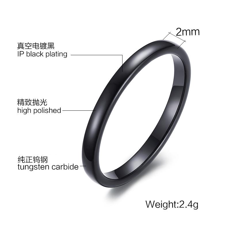 High Polished Tungsten Wedding Band Classic Engagement Ring Wholesale 2mm - Ables Mall