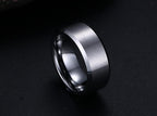 Gold Tungsten Engagement Ring Brushed Flat Black Wedding Band Plated Wholesale 8mm - Ables Mall