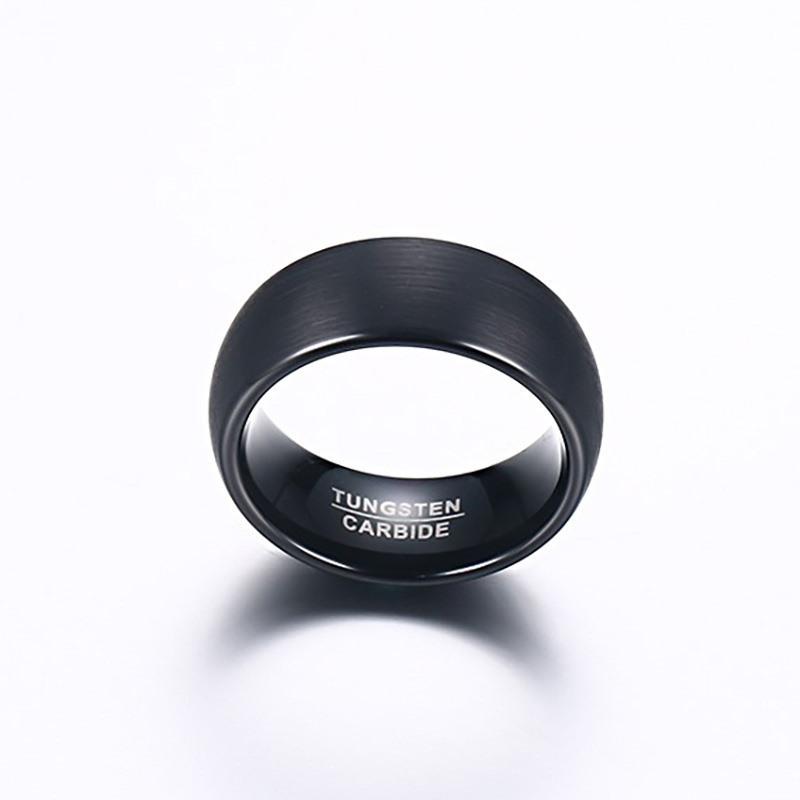 Black Brushed Tungsten Engagement Ring Domed Band Wholesale 8mm - Ables Mall
