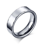 White Tungsten Patterned Rims Engagement Ring Wedding Band Wholesale 6mm - Ables Mall