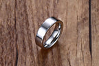 White Tungsten Patterned Rims Engagement Ring Wedding Band Wholesale 6mm - Ables Mall