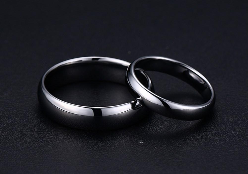 Classic Domed Gold Tungsten Engagement Band Couple Ring Wholesale Plated 4mm 6mm - Ables Mall