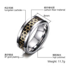 White Tungsten Hexagram Engagement Band Graphite Ring Wholesale 8mm - Ables Mall