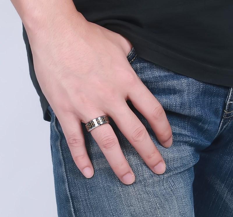 White Tungsten Hexagram Engagement Band Graphite Ring Wholesale 8mm - Ables Mall