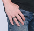 White Tungsten Hexagram Engagement Band Graphite Ring Wholesale 8mm - Ables Mall