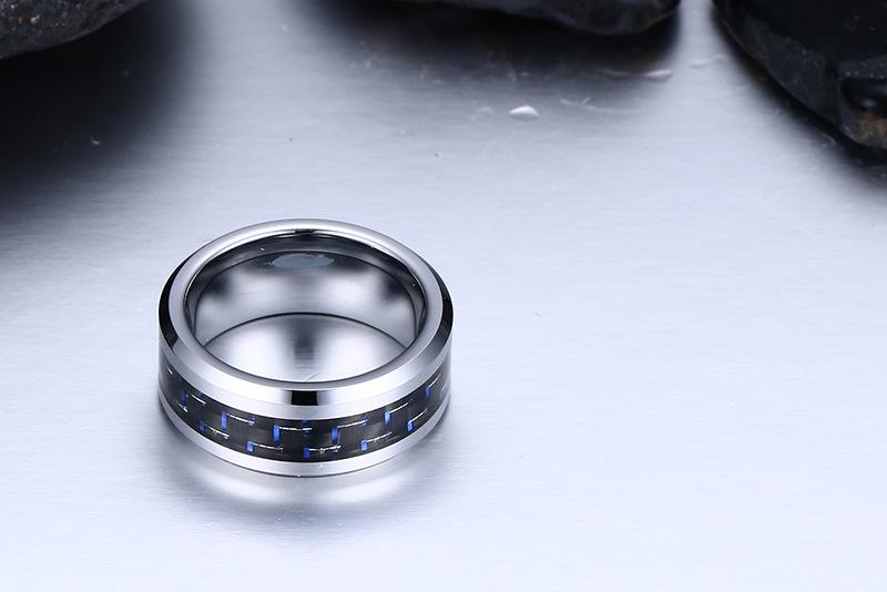 White Tungsten Blue Graphite Inlay Engagement Band Wholesale 8mm - Ables Mall