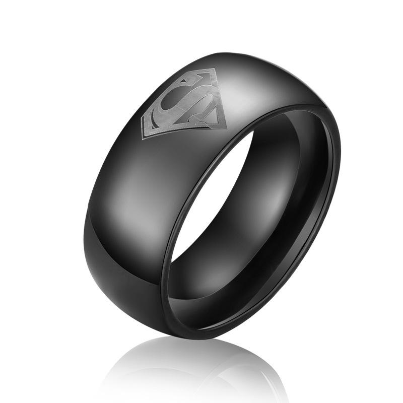 Black Tungsten Engraved Superman Engagement Band Wholesale 8mm - Ables Mall