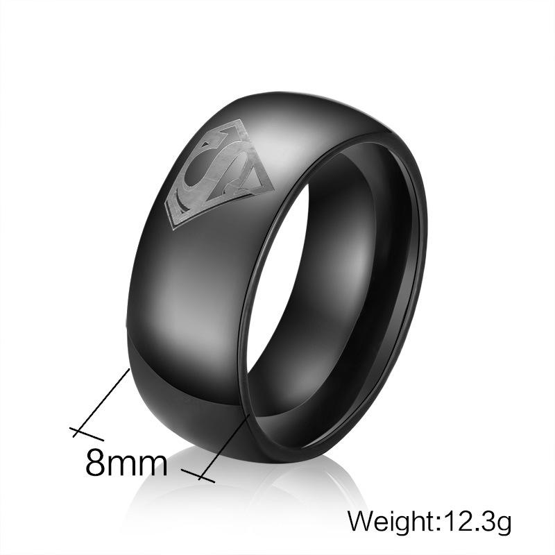 Black Tungsten Engraved Superman Engagement Band Wholesale 8mm - Ables Mall