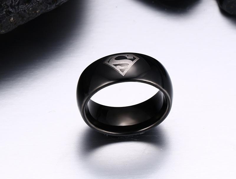 Black Tungsten Engraved Superman Engagement Band Wholesale 8mm - Ables Mall
