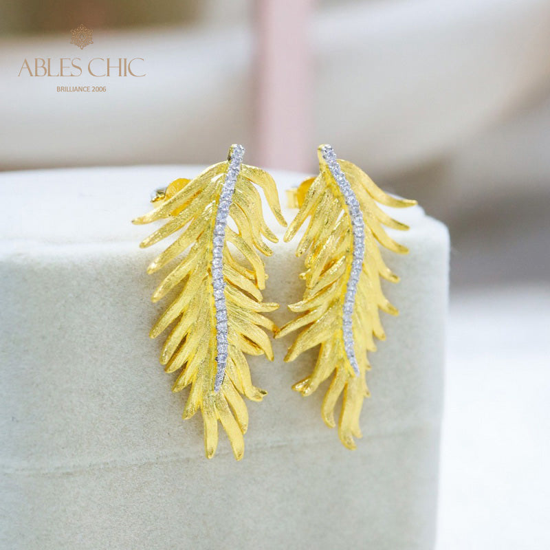 Silky Cypress Leaf Earrings 5960