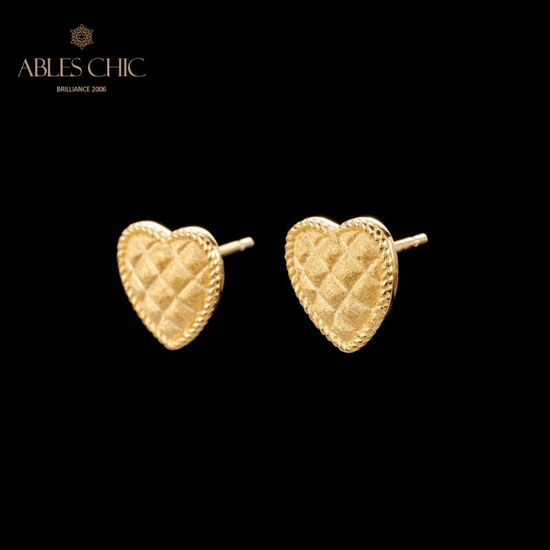 Fabric Pattern Heart Earrings 6076