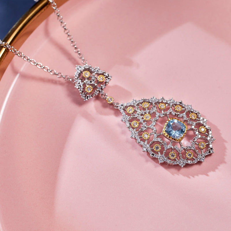 Lace Filigree Chandelier Necklace 6022