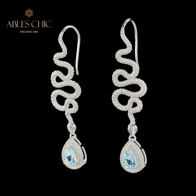 Topaz Serpent Crawlers Earrings 6049
