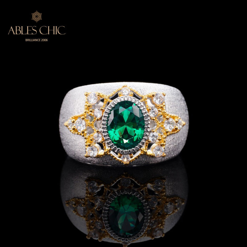 Emerald Flower Silky Ring 6067