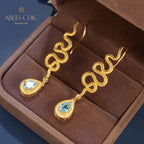 Topaz Serpent Crawlers Earrings 6049