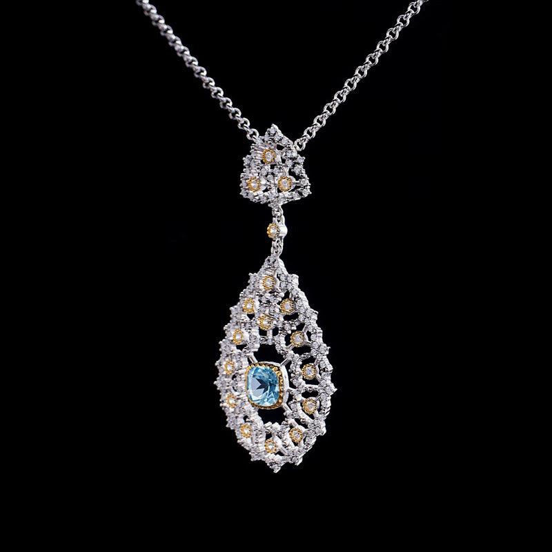 Lace Filigree Chandelier Necklace 6022