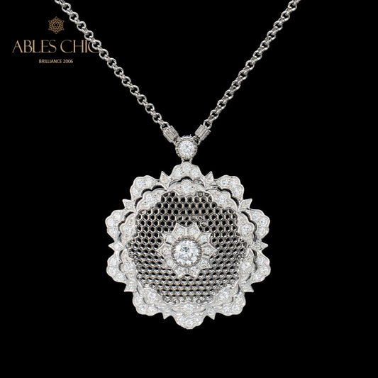 Lace Filigree Floral Pendant 6133