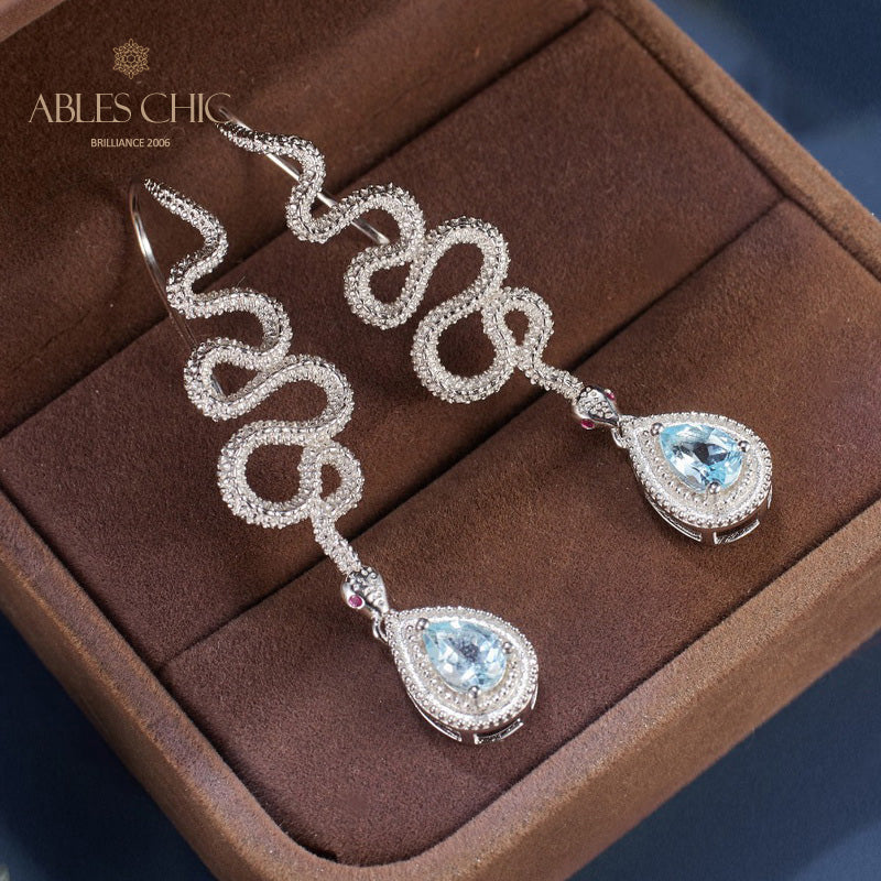 Topaz Serpent Crawlers Earrings 6049