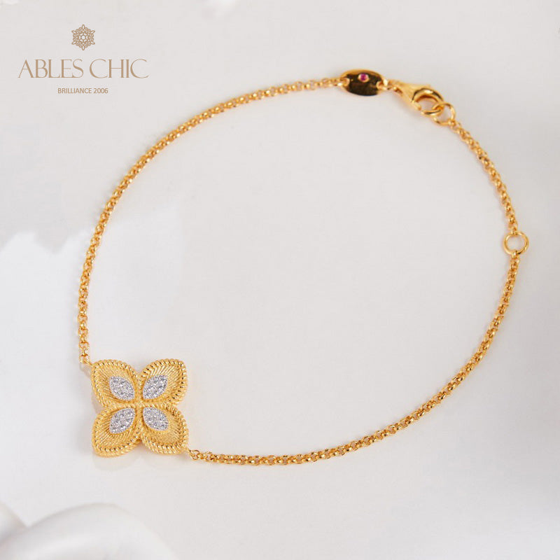 Fabric Element Clover Bracelet 6127