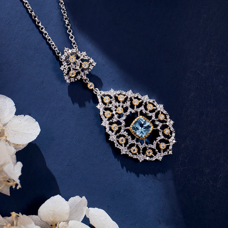 Lace Filigree Chandelier Necklace 6022