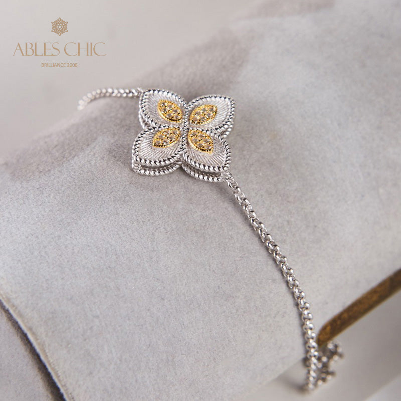 Fabric Element Clover Bracelet 6127