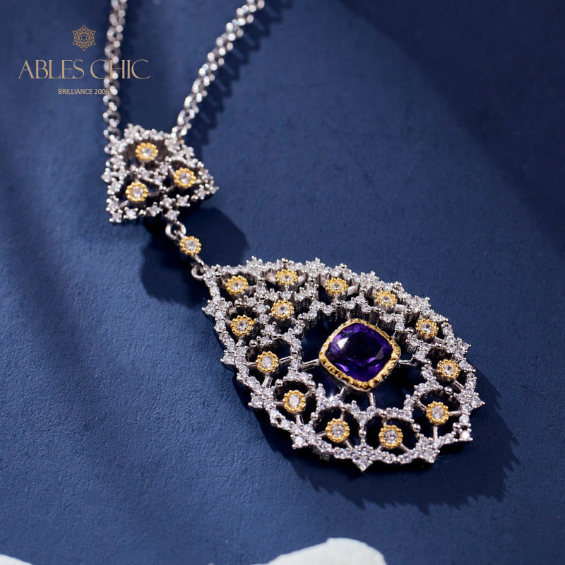 Lace Filigree Chandelier Necklace 6022