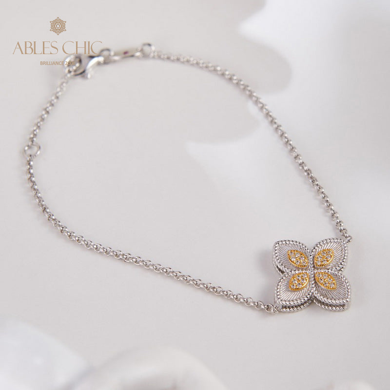 Fabric Element Clover Bracelet 6127