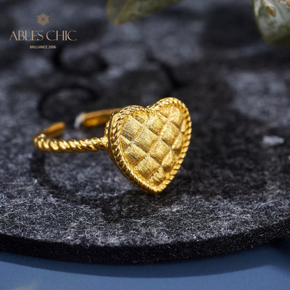 Cross Grain Heart Ring 6075