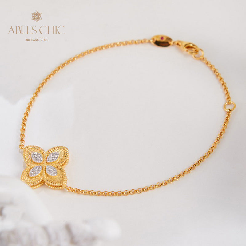 Fabric Element Clover Bracelet 6127