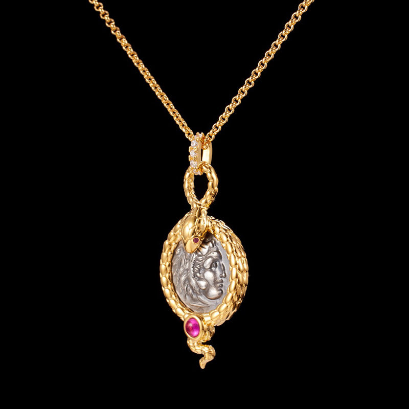 Serpent Hercules Coin Necklace