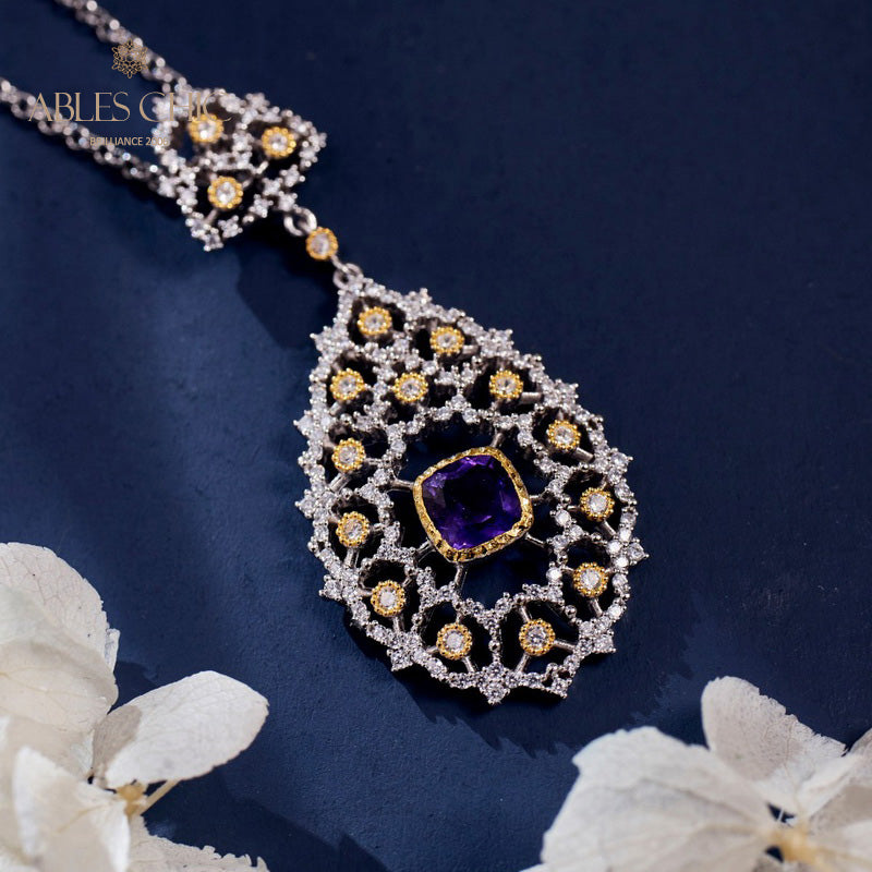 Lace Filigree Chandelier Necklace 6022