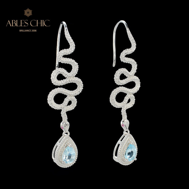 Topaz Serpent Crawlers Earrings 6049