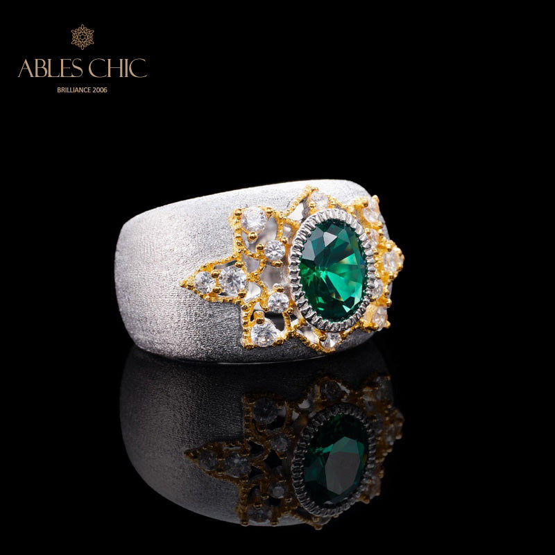 Emerald Flower Silky Ring 6067