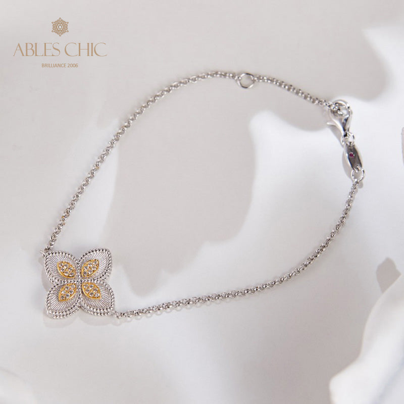 Fabric Element Clover Bracelet 6127