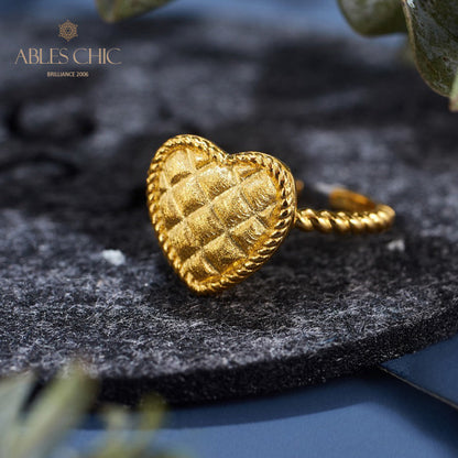 Cross Grain Heart Ring 6075