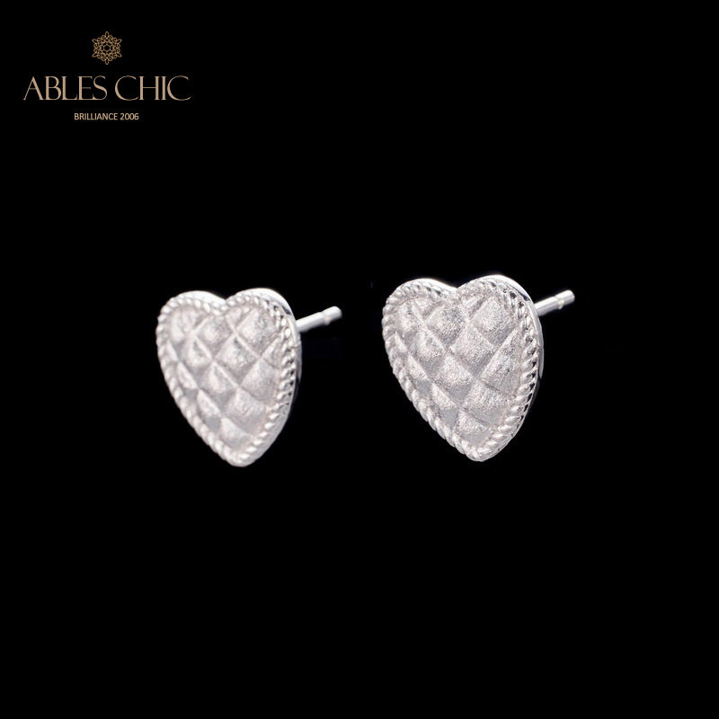 Fabric Pattern Heart Earrings 6076