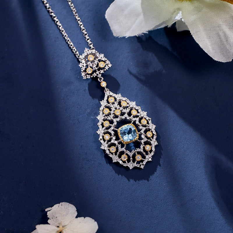 Lace Filigree Chandelier Necklace 6022