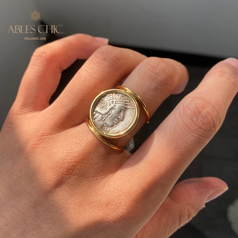 Roman Goddess Coin Ring
