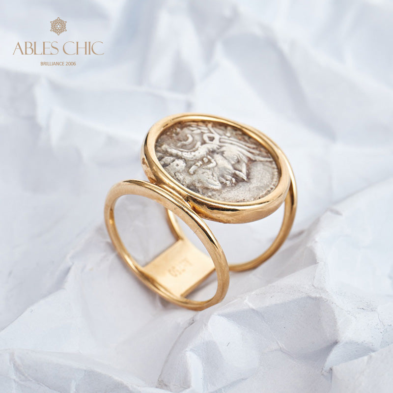 Roman Goddess Coin Ring