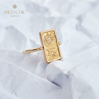 Ancient Characters Coin Pendant Ring