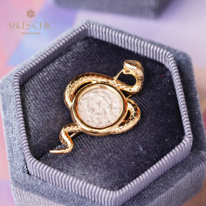 Medusa Snake Medallion Pin Pendant Only