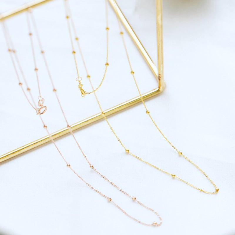 Beads Saturn Satellite Rosary Chain Necklace