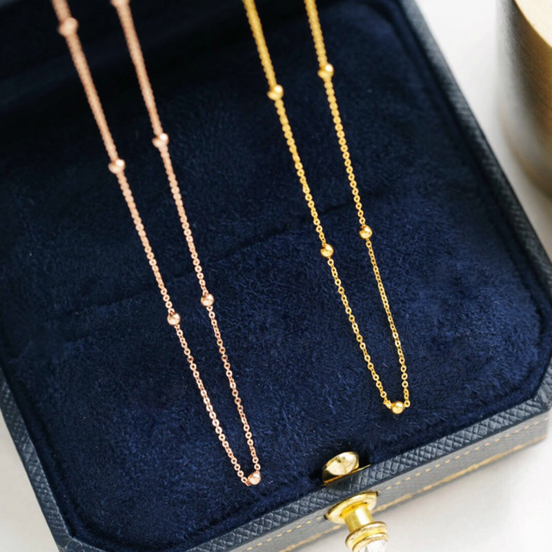 Beads Saturn Satellite Rosary Chain Necklace