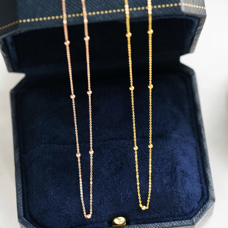 Beads Saturn Satellite Rosary Chain Necklace