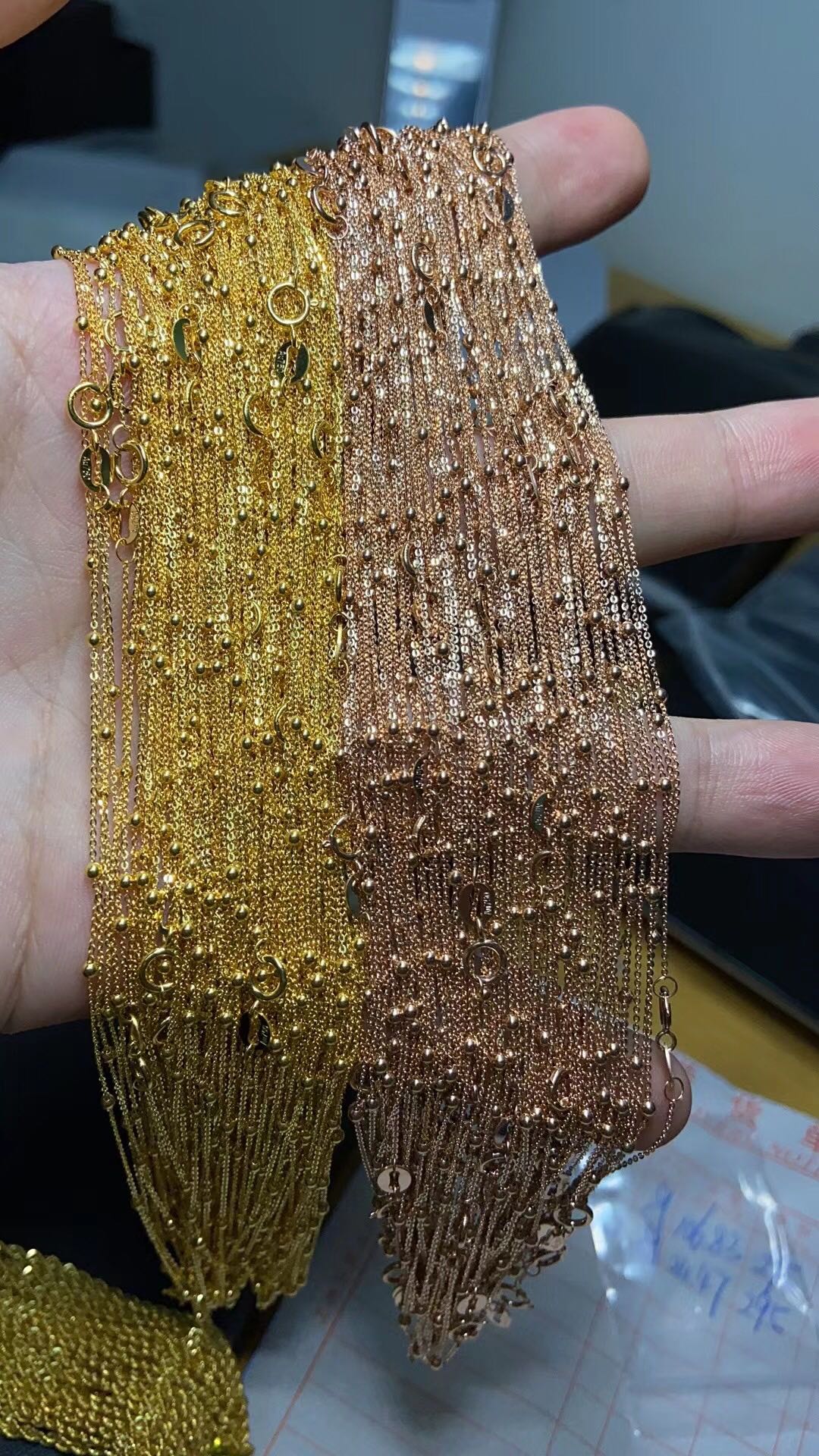 Beads Saturn Satellite Rosary Chain Necklace