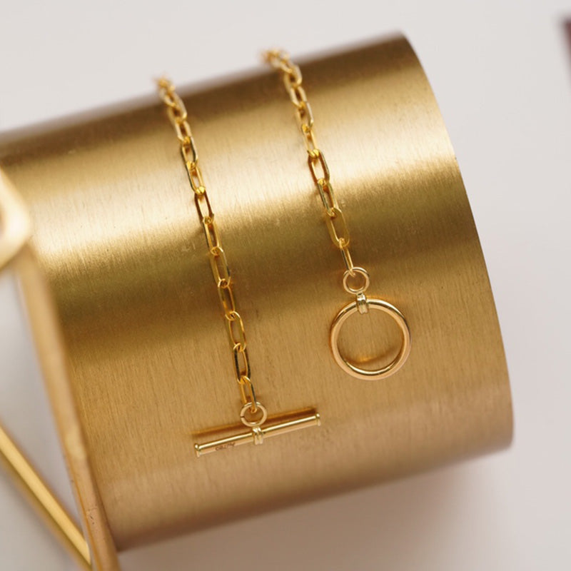 T-Bar Elongated Chain Necklace 50cm