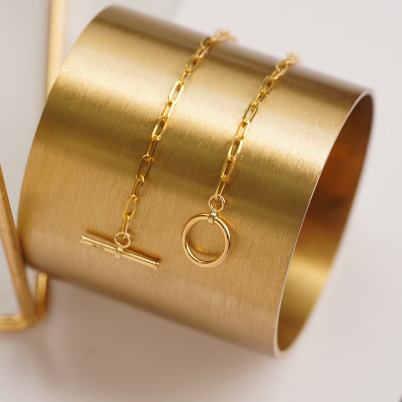 T-Bar Elongated Chain Necklace 50cm