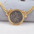 Greek Zeus Antique Coin Necklace 5842