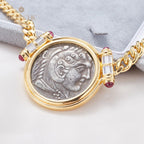 Greek Zeus Antique Coin Necklace 5842